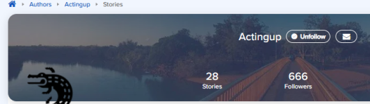 screenshot of ActingUp's author profile, showing 666 followers