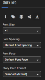 story text settings panel story text settings panel