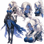 Red eyes blue skin white hair Ai character design.png